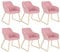 WOLTU Esszimmerstühle 6er Set Küchenstühle Wohnzimmerstühle Polsterstühle Sessel, Armlehnstühle mit Rückenlehne, für Esszimmer, Küche, Wohnzimmer, Samt, Gold Metallbeine, Rosa, BH246rs-6