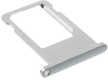 jbTec SIM-Tray/SD-Card kompatibel mit Apple iPhone 6s - Kartenhalter Single Slot Schlitten Rahmen Handy, Farbe:Silber