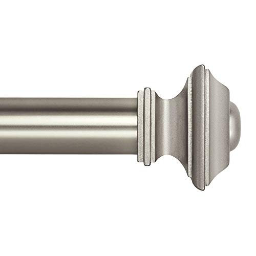 Ivilon Gardinenstange für Fenster, quadratisch, 3,8 cm Durchmesser, 40,6 bis 71,1 cm, Nickel satiniert