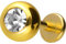 PIERCINGLINE Titan Labret Stecker Gewinde KRISTALL kristallklar Goldfarben 5 x 1,2 x 7 mm Piercing Ohr Lippe Nase