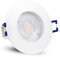 linovum ETAWA LED Einbaustrahler IP44 extra flach 35mm mit 4W LED warmweiß 230V - Einbauspot Bad außen weiß rund 230V