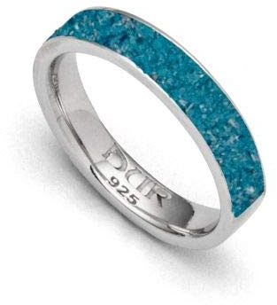 DUR Damen Ring Marina Steinsand blau, aus 925 Sterling Silber, Größe: 58, R5663.58
