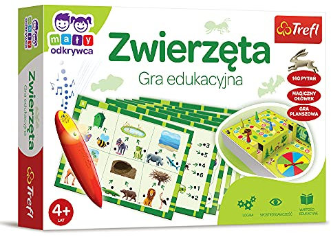 Trefl Tiere - Kleiner Entdecker und Magischer Bleistift Lernspiel für Kinder ab 4 Jahren