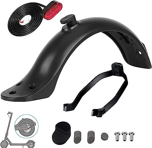 ZUMLLOMA Scooter Schutzblech Hinten für Xiaomi M365 / M365 Pro, Scooter Kotflügel Hinten mit Halterung & LED Rückleucht, Hinterer Kotflügel Roller Ersatz Zubehör mit Schrauben und Schraubkappen