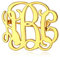 Custom4U Broche Or Jaune Monogramme Lettres Gravé Badge Pins Initiales de Prénom Personnalisé