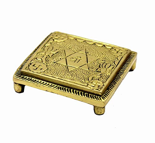 eSplanade Pooja Mandir Chowki Hocker aus Messing, Puja-Artikel, 6,6 cm (sehr klein)