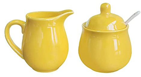 RockTrend Pot à lait en céramique coloré avec sucrier, ensemble de service à café, pichet et sucrier
