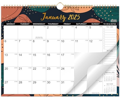 Calendar 2025-2026 - Wall Calendar 2025-2026, 2025-2026 Calendar from July 2025 - December 2026, Large Ruled Blocks Perfect for Planning and Organizing for Home or Office, 37.6 x 29 cm