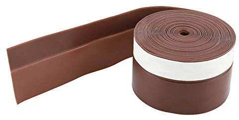 Caucho para Burletes, 5M 45mm Puerta Autoadhesiva Puerta Ventana Entrada de Garaje Prevención Tira de Sellado Er para Casa Polvo de Insectos de Viento (Marrón)