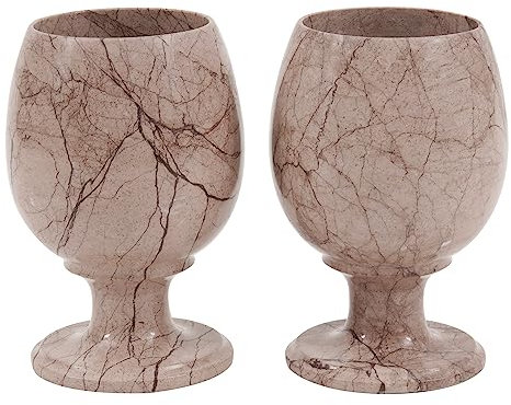 Radicaln Marble Wine Glasses 5'' Inches Marinara Handmade Glasses Drinking Set For Red and White Wine - Champagne Glasses
