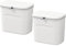 JOYBOS PK5460 Pack de 2 recogedores 16 l (8x2) multifuncionales, Papelera de Cocina montada en Pared o en Puerta, 8 litros, ABS+PP, Blanco