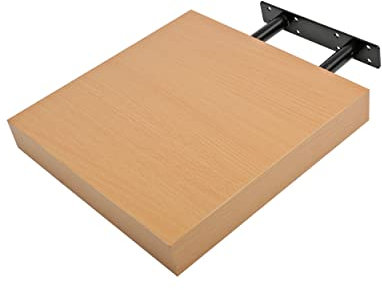 ETREXONLINE Wandregal Holz Matte Buchenfarbe 25x25x4cm, Wandboard Bücherregal Maximale Belastung 5kg