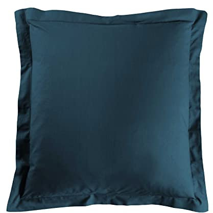 douceur d'intérieur, Taie d'Oreiller (63 x 63 cm) Lina Bleu, 100% Coton