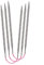 Addi AD1802030-02.50 Doppelt Spitz Stricken Nadeln, Metall, Rosa/Silber, 30cm, 2.5mm, 3 Count