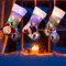 3er Weihnachtsstrumpf Set: 30x20cm Nikolausstrumpf mit LED Christmas Stockings Leuchtende Weihnachtssocken Süßigkeiten Geschenktüte Nikolausstiefel zum Befüllen Weihnachtsmann Schneemann Rentier