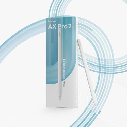 Penoval Lápiz capacitivo para iPad Pro 12.9/11, Air 5/4, Mini 6, AX Pro 2 - Carga inalámbrica, botón de acceso directo del lápiz, sensibilidad de inclinación, rechazo de palma