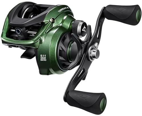 Piscifun Torrent II Baitcast-Angelrolle, 9 kg Kohlefaser-Zugbaitcaster, 6,6:1/8,1:1 Übersetzung & Magnetbremssystem, Low-Profile-Wurfrolle, Links- und Rechtshänder