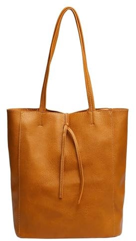 ITALYSHOP24 Damen Tasche Set 2in1 Shopper Handtasche Crossbody Hobo Bag Schultertasche Umhängetasche Metallic Cross-Over DIN-A4 Gelb