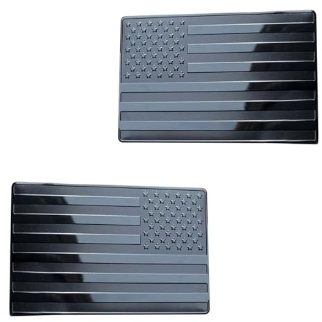 Ruwshuuk Adesivo per Auto in Metallo con Bandiera Americana,Adesivi per Auto con Bandiera Americana,Decalcomania per Distintivo Patriottico da 2 Pezzi - Resistente Adesivo Patriottico in Metallo e