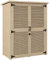 Outsunny Cobertizo de Madera 0,83 m² 127x65x168 cm Armario de Exterior de Madera con 2 Puertas de Persiana 2 Estantes 2 Asas y Techo Impermeable para Jardín Natural