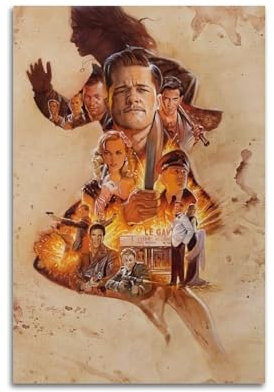 Quentin Tarantino Serie Inglourious Basterds Posterdruck, Wandkunst, Dekor, Raumdekoration, Leinwandposter, ästhetisches Poster für Schlafzimmer, Wohnzimmer, Wände, 20 x 30 cm, ungerahmter Stil