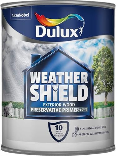 AMK® Dulux Weathershield Preservative Primer Paint 750ml Exterior Wood Preserves Primes Wooden Surfaces Seal Prevent Staining Fungi Repels Fungus Stops Rot