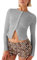 YILEEGOO Women's Ribbed Front Button Long Sleeve Tops Slim Fit Going Out Short Tops T-Shirt Club Tops Aesthetic Tops Shirt Streetwear (Gray, M)