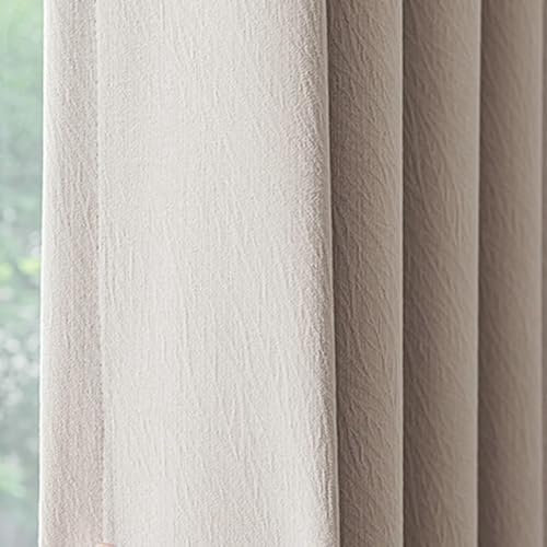 Dsnyu Gardine Fenster, Vorhang XXL Volltonfarbe Polyester Vorhänge für Schlafzimmer Wohnzimmer 2er Set 137x244cm BxH