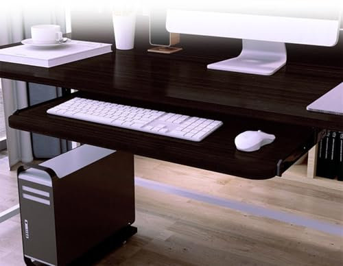 Wooden Desk Extender Keyboard Tray Height Adjustable Slide Out Office Keyboard Drawer with Mouse Storage Shelf Under Desk Sliding Keyboard Support 5 Colors Available (Black 54 * 27 cm)