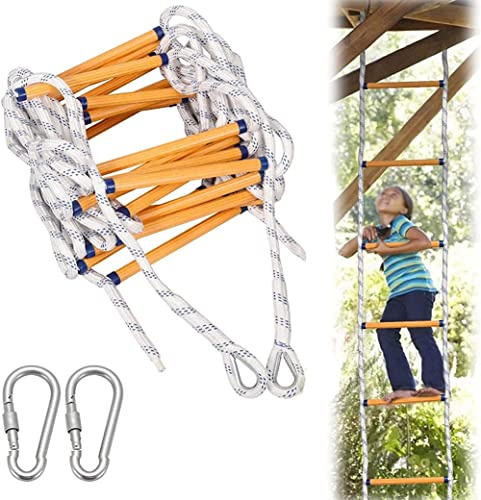 GAGULHAH Échelle de Corde Échelle de Corde, échelle de sécurité Échelle d'évacuation d'incendie Échelle Souple Corde Travail d'urgence Sécurité Réponse Auto-Escalade Échelle de Corde / 5M