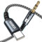 NIBIKIA Câble audio auxiliaire USB-C vers jack 3,5 mm, 2 m, pour iPhone 15/16, Samsung Galaxy S25/S24/S23/S22/S20, iPad, Pixel, Xiaomi