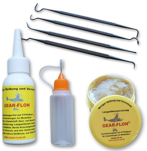 Modellbau Pflege Set mit Öl & Fett – Hochwertiges Modellbau Öl & Modellbau Fett mit PTFE Schmiermittel – Premium Schmiermittel Set - Ideal als Geschenkset (2x50ml)