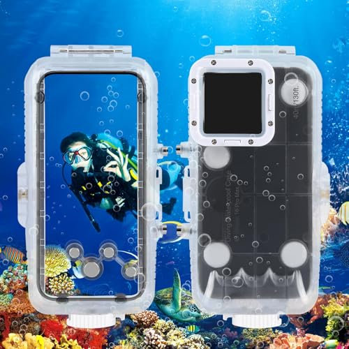 Diyeeni Für IOS16 Pro Max Case Wasserdicht, 40 M/130 Fuß Unterwasser -Schnorchel -Telefonhülle, Professionelle Schutzhüllen, Berührungsempfindlichkeit, Klare Sicht Für die Fotografie