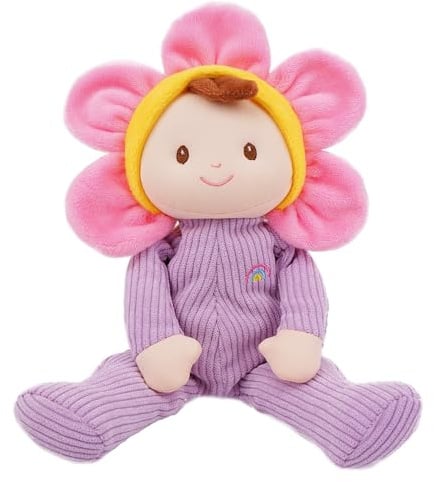 Lullaberry My First Doll Florie Blossom – 25cm Soft Plush Doll – Baby Safe Infant Cuddle Toy – Newborn Comforter Purple Corduroy – 0+ Months