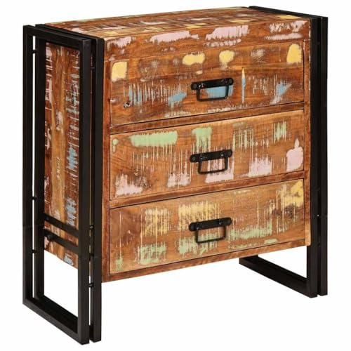 vidaXL Sideboard Brown 66 x 33 x 70 cm Solid Reclaimed Wood, Modern Rectangular Sideboard, Durable Home Storage Solution, Chic Decorative Unit, Minimalist Design for Living Room