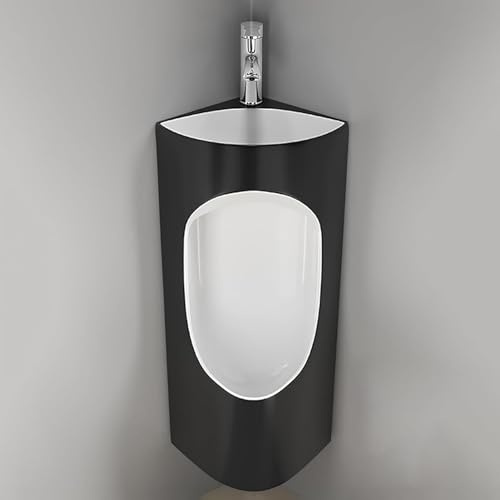 Urinale for Männer,wandmontierte Keramik-Urinale for Männer, kommerzielle Urinale for Hotels,auslaufsicher(Nero)
