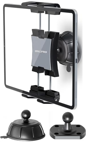 OHLPRO 2-en-1 Soporte de Pared para Tablet, Soporte iPad Pared con 2 Bases+Pinzas de Acero Rotación de 360° Soporte de Pared Compatible con iPad Pro Mini Galaxy Tab Todas Las 5-13 Pulgadas