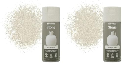 Rust-Oleum 400ml Stone Spray Paint Aerosol - Bleached Stone (Pack of 2)