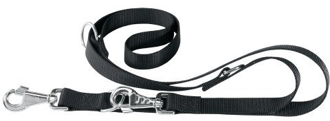 Ferplast Guinzaglio per l'addestramento di cani CLUB GA20/200, Robusto nylon, Lunghezza regolabile, 20 mm x L 120÷200 cm Nero