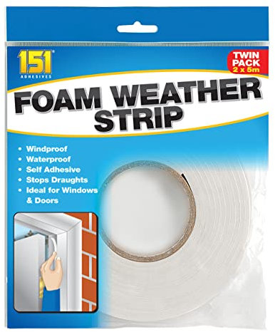 151 Adhesives Foam Weather Strip, Multi Use, Twin Pack