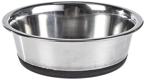 Kerbl Hundenapf Edelstahl, Hundefressnapf Wassernapf, rutschfest, 425 ml