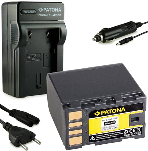 PATONA Set 3in1 Ladegerät mit Akku BN-VF823 / BN-VF823U kompatibel mit JVC GR-D750 GR-D760 GR-D770 GR-D796 GR-D815