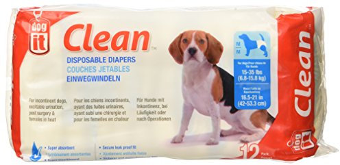 dogit Couches Jetables 6.8-15.8 kg 12 Pièces M Pour Chiens