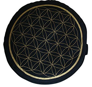 ManiBhadra Yogakissen Yoga Lotus Sitz Meditationskissen - Lotussitz Ø 33 x 15 cm - Bezug und Inlett 100% Baumwolle