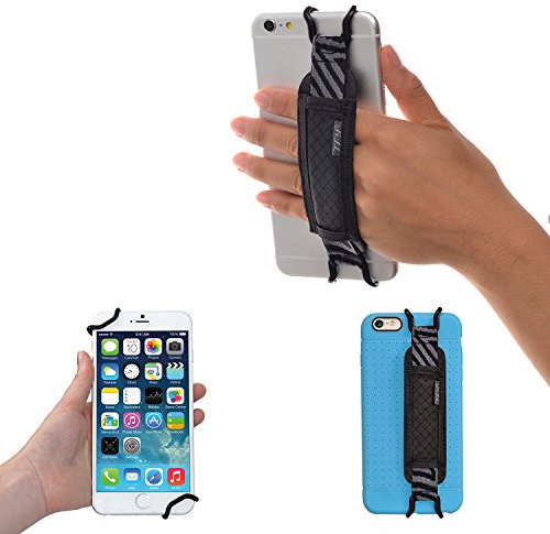 TFY Security Hand Strap Holder Compatible with iPhone 16/15/14/13/12/11/Xs/XR/X/8 Plus/SE/Galaxy S23/S24/Note 20/Mate 50/40 Pro (Black)