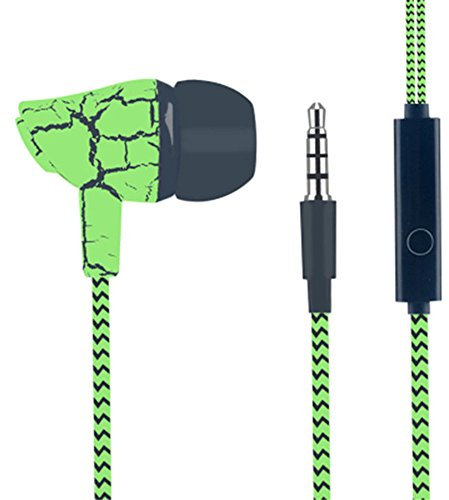 superior ZRL New Cool Crack Braided Wire 3.5mm In-Ear Headphones Earphones Headset with Mic