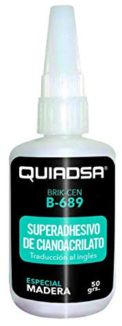 Quiadsa BRIK-CEN B-689 SuperAdhesivo de Cianoacrilato tipo gel 50 g especial madera de fraguado rápido