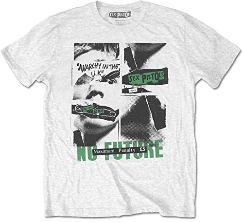 Sex Pistols The T Shirt No Future Band Logo Nue offiziell Herren Weiß