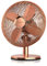 Brandson - Ventilateur de table silencieux 30W, Design rétro chromé industriel, Desk fan, 3 vitesses, mobile portable, Oscillation 80°, Inclinable à 40°, Boîtier métallique, Modèle Copperline cuivre