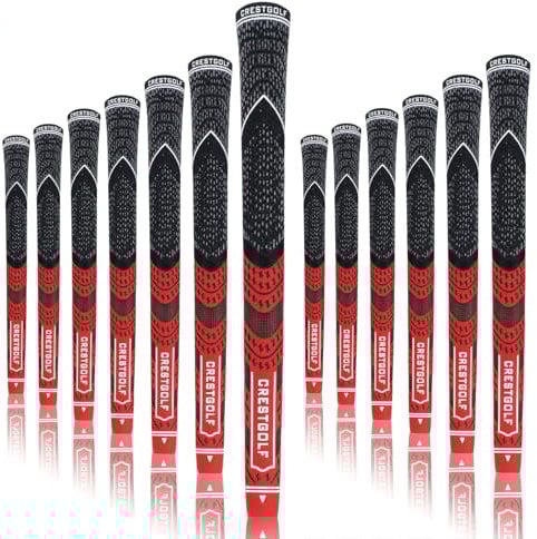 KOFULL Golfgriffe, Golfschlägergriffe Golfschläger-Griffe Golf Griffe Rutschfeste Griffe passen zu allen Schlägern 13 PCS (Midsize) Rot